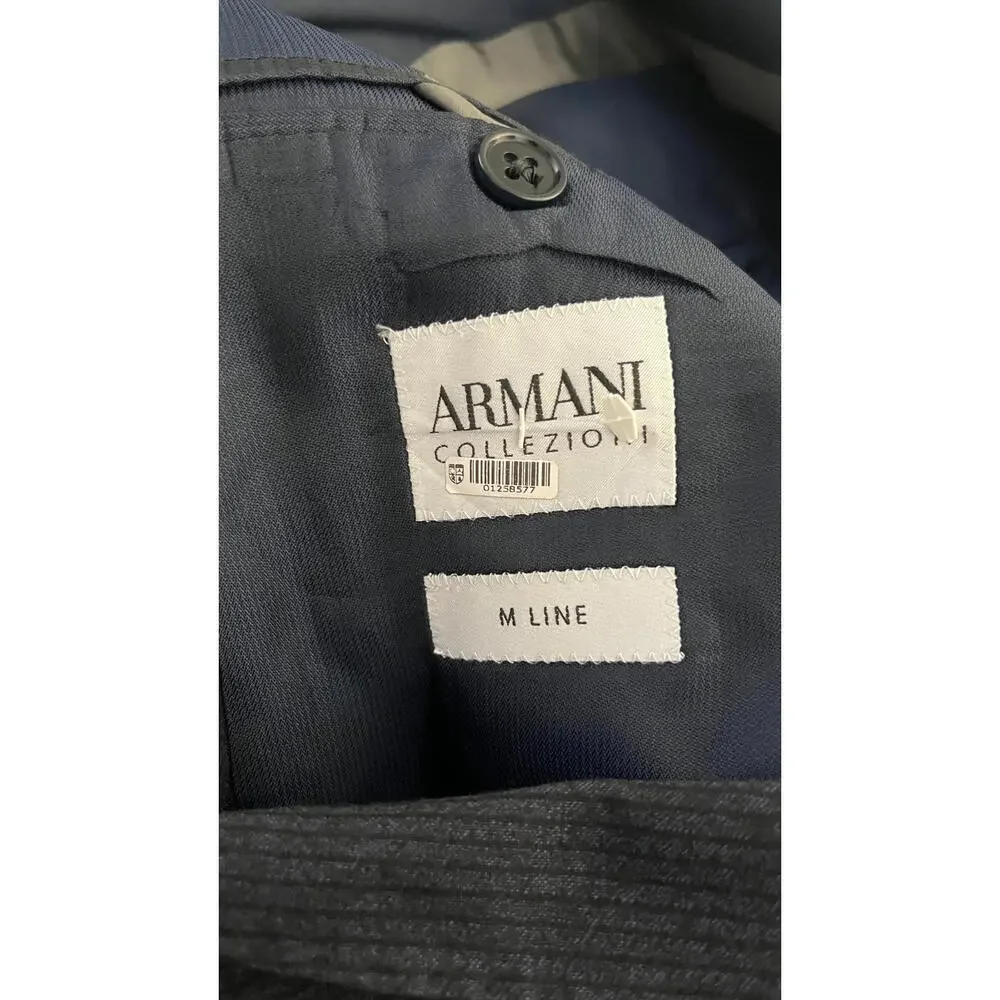 Armani  Collezioni Navy Blue Micro striped  2 Piece Suit Jacket Pants Set - Picture 9 of 16